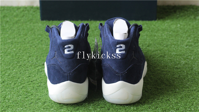 Authentic Air Jordan 11 PRM Jeter Navy Suede Re2pect